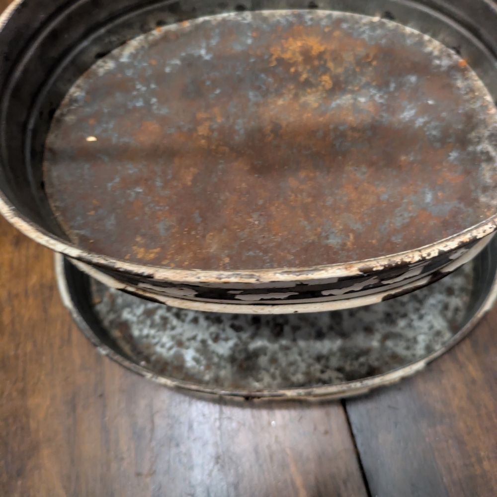 Rustic Two-Tier Metal Tray - Picture 2 of 7